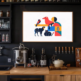 Stylized Geometric Animal Art Poster for Walls