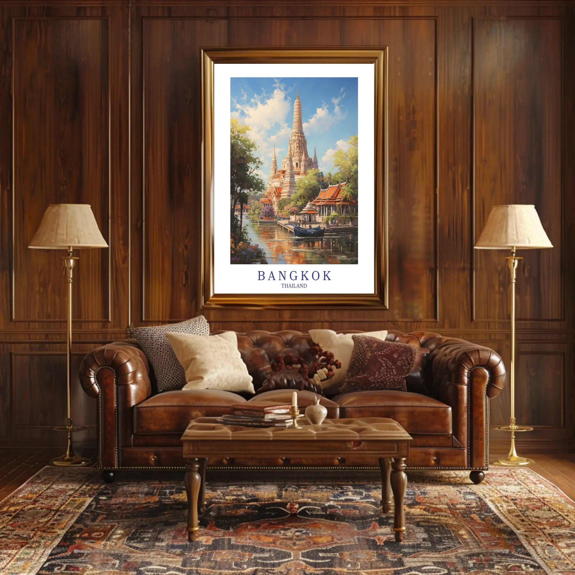 Bangkok Wat Arun Scenic Travel Poster PosterGoat