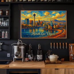 North Las Vegas Artistic Skyline Poster