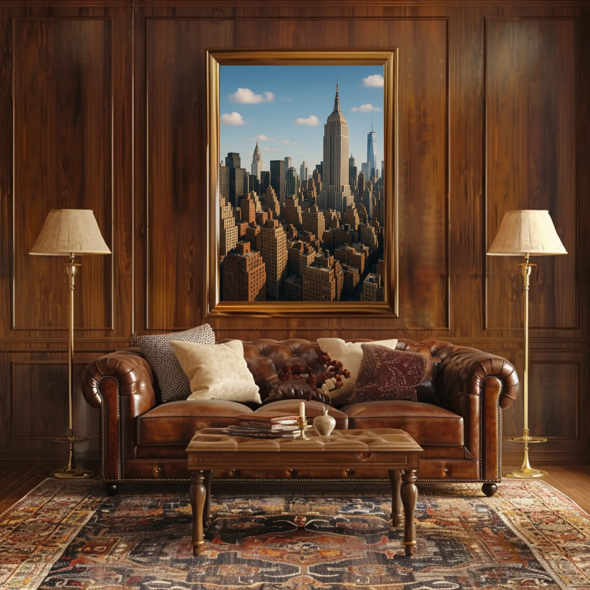 New York City Skyline Photorealistic Poster Art