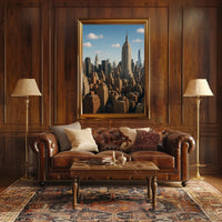 New York City Skyline Photorealistic Poster Art