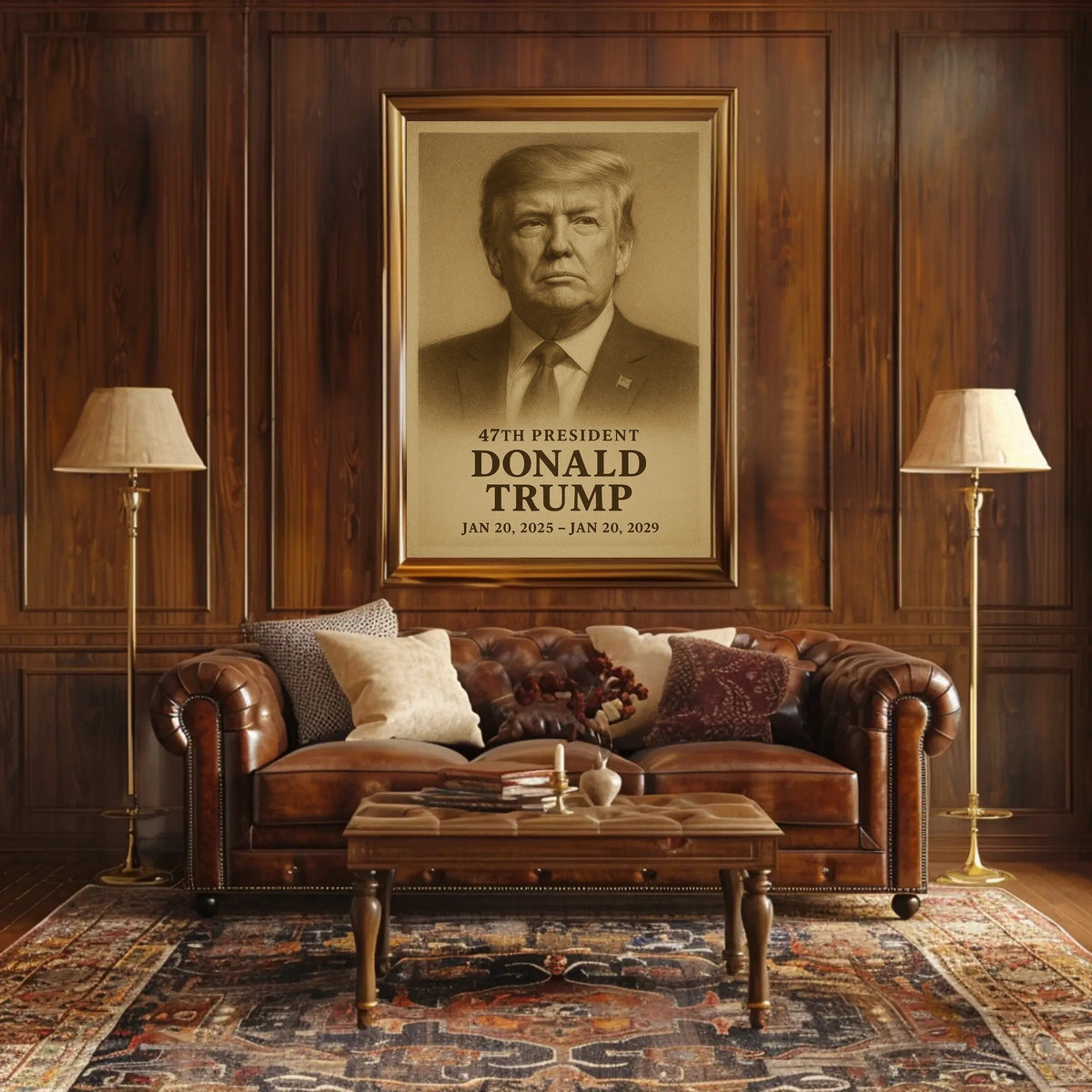 Donald Trump 47Th President Cinematic Realism Patriot Collectors Stunning Portrait Poster