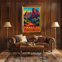 Pinnacles National Park Vintage Adventure Poster