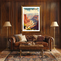 Grand Canyon Travel Poster Vintage National Park Print