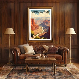 Grand Canyon Travel Poster Vintage National Park Print