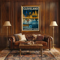 Cleveland Lakefront Glow Poster