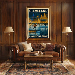 Cleveland Lakefront Glow Poster