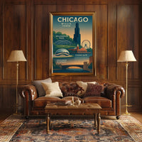 Discover Chicago Landmarks Poster