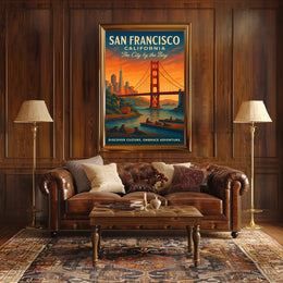 San Francisco Travel Poster Vintage City By The Bay