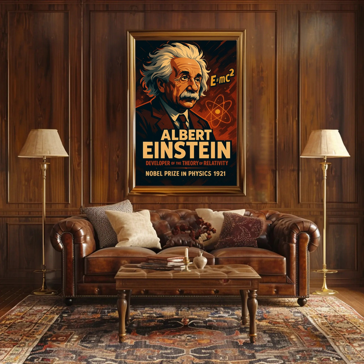 Einstein Nobel Prize 1921 Vintage Science Collectors Poster