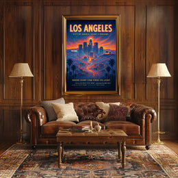 Los Angeles Skyline Dreams Urban or Cityscape Poster