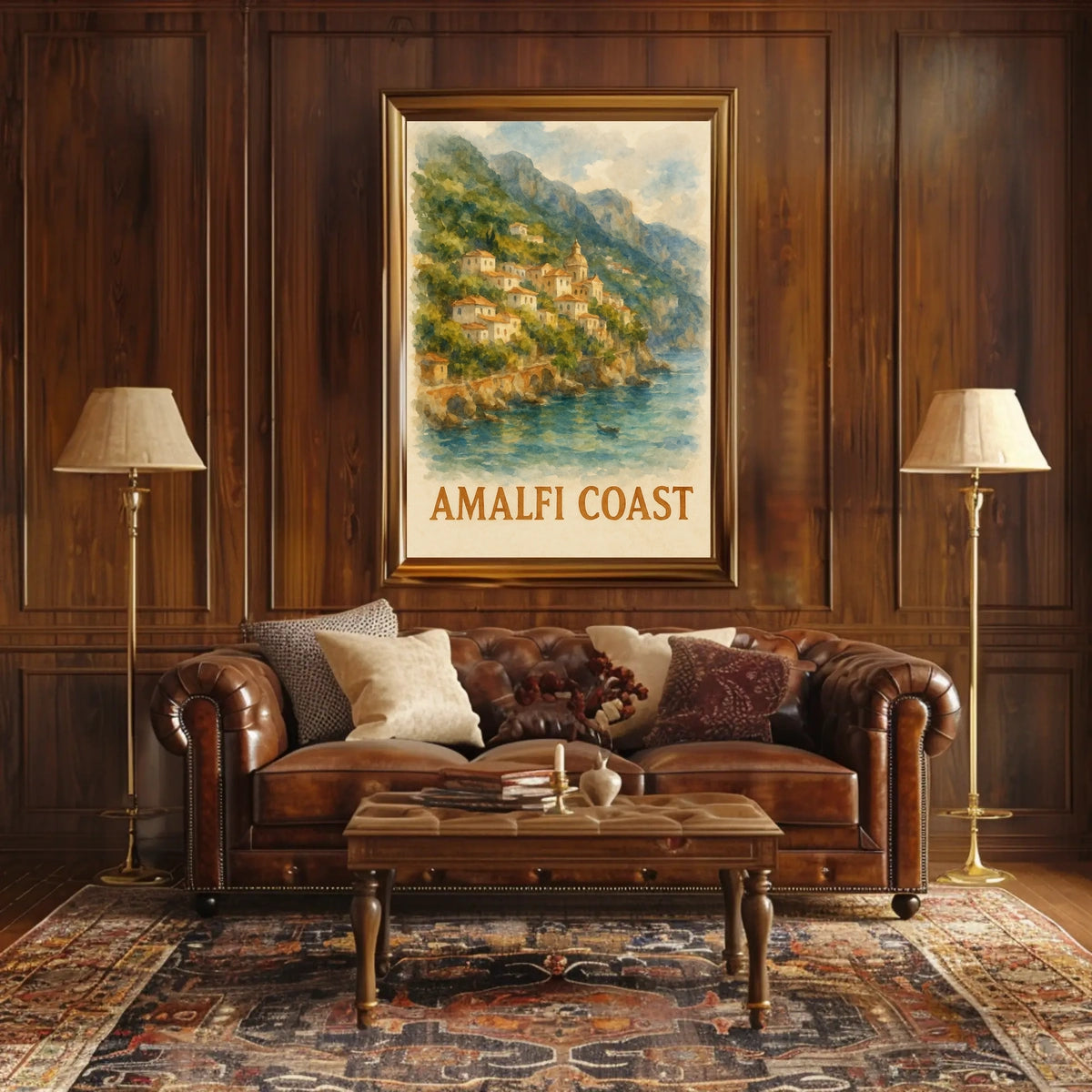 Amalfi Coast Poster Wall Art Decor Coastal Vibes Artwork