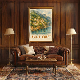 Amalfi Coast Poster Wall Art Decor Coastal Vibes Artwork