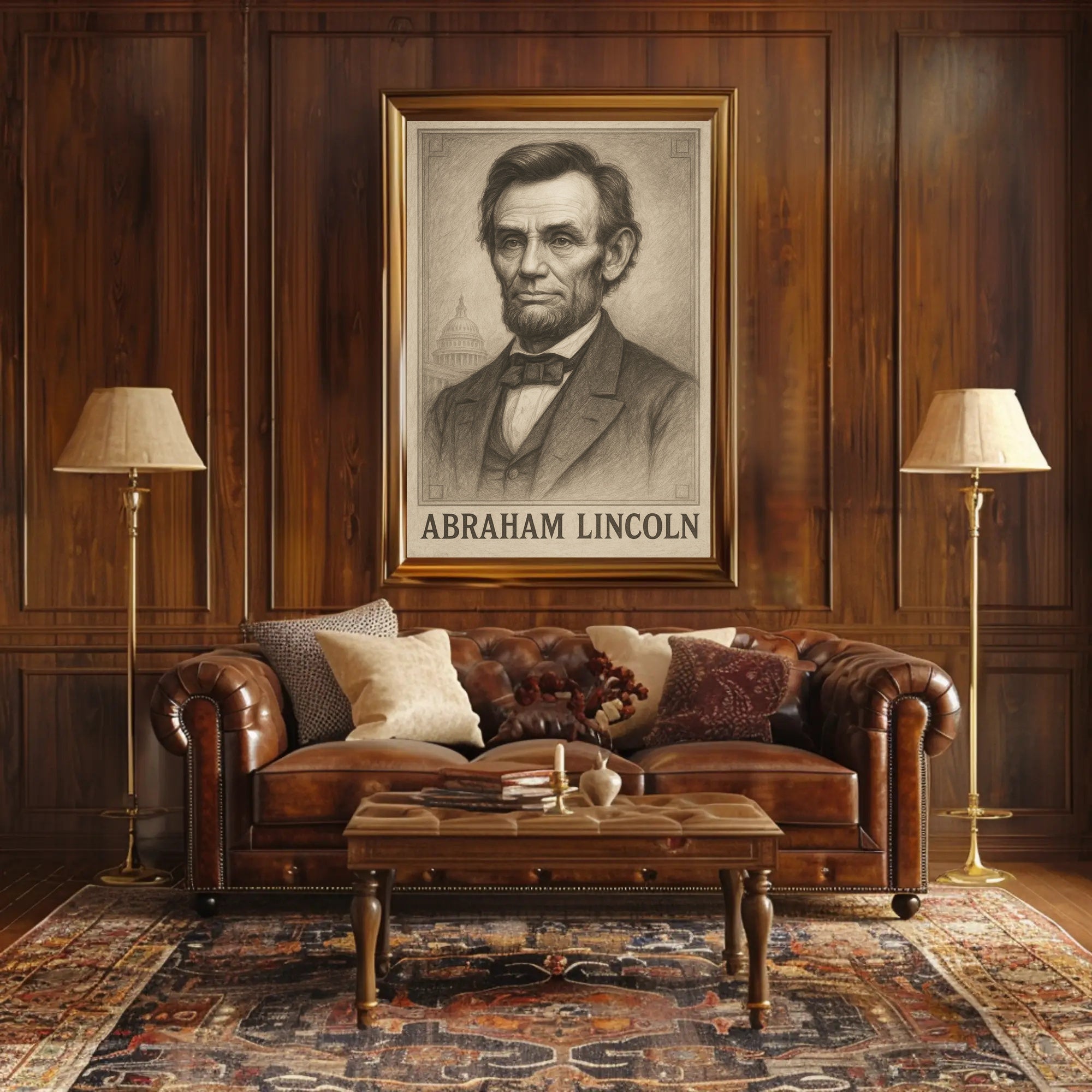 Abraham Lincoln Vintage Art Historical or Presidential Poster PosterGoat