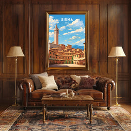 Siena Cityscape Art: Explore Tuscan Charm with Travel Poster