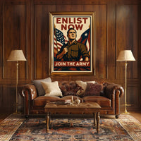 Patriotic US Army Vintage Military Recruitment Poster PosterGoat