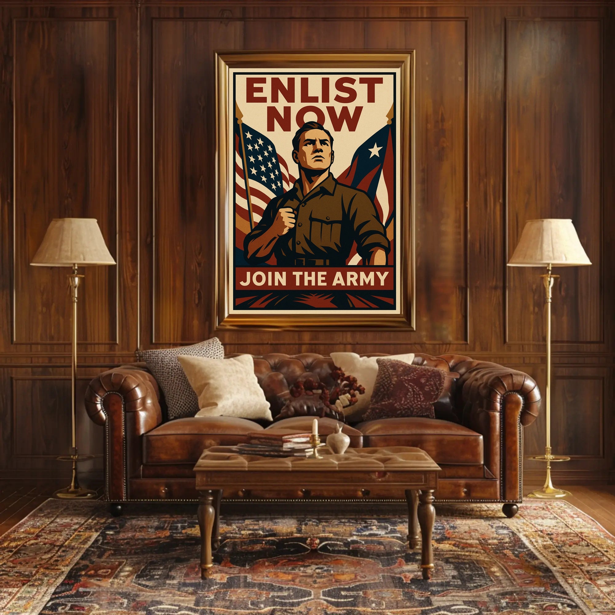 Patriotic US Army Vintage Military Recruitment Poster PosterGoat