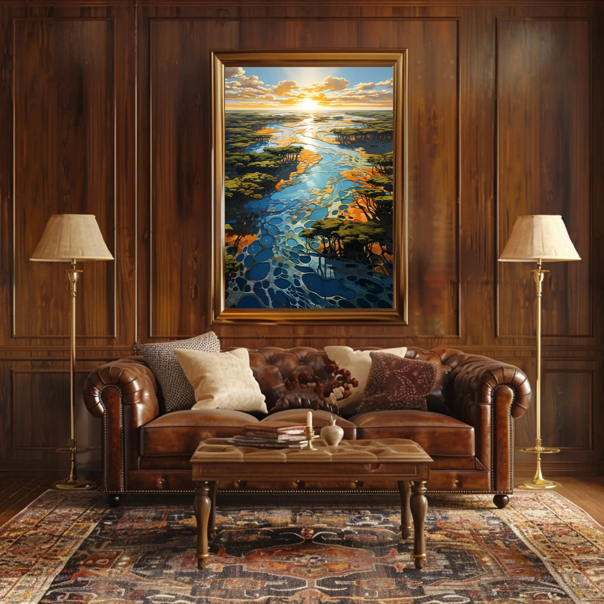 Serene River Landscape Poster