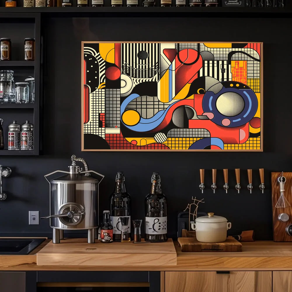 Vibrant Abstract Geometric Pop Art Poster Print