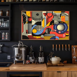Vibrant Abstract Geometric Pop Art Poster Print