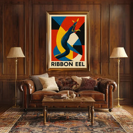 Vibrant Ribbon Eel Marine Life Art Poster