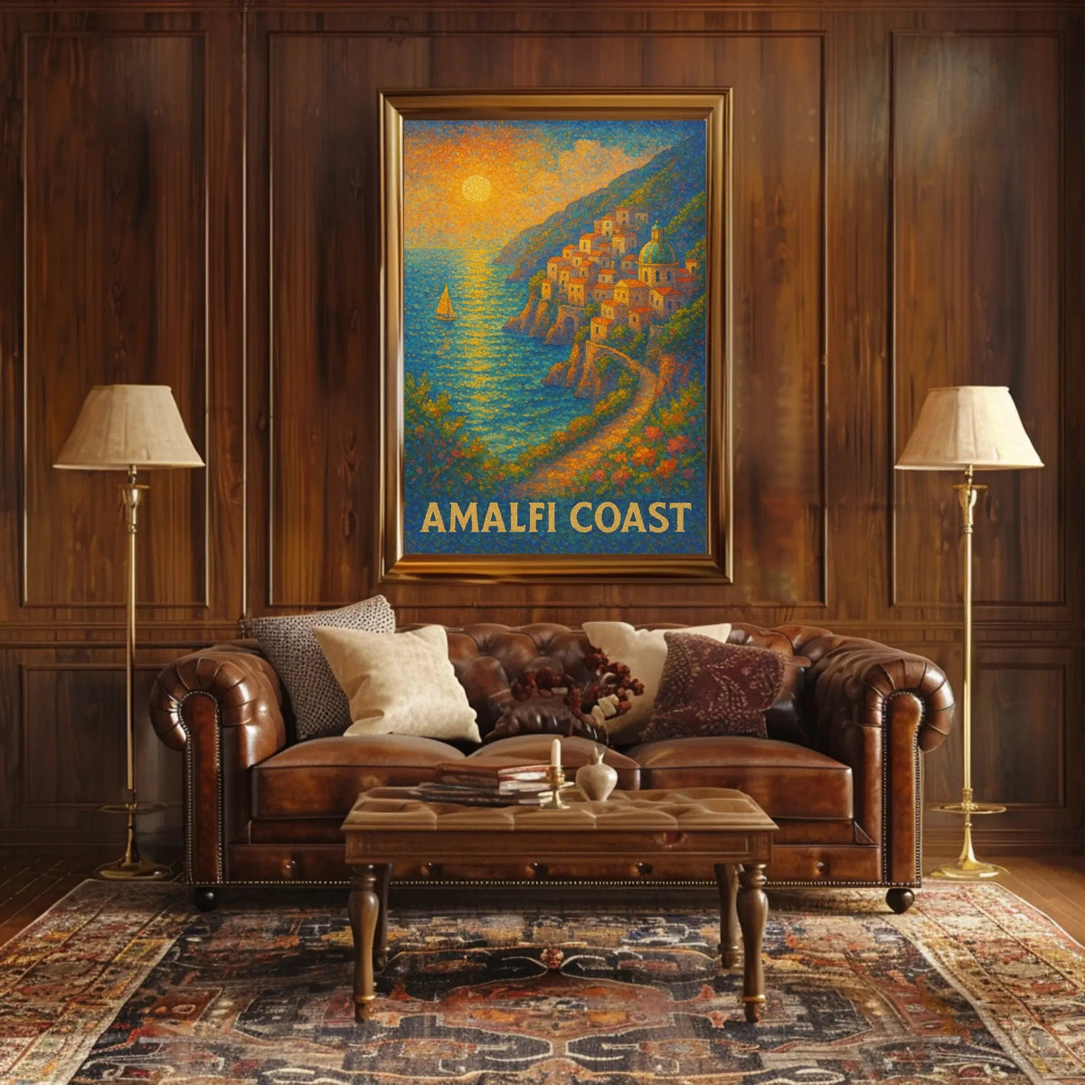 Amalfi Coast Poster Wall Art 18x24 Inch Print Coastal Decor
