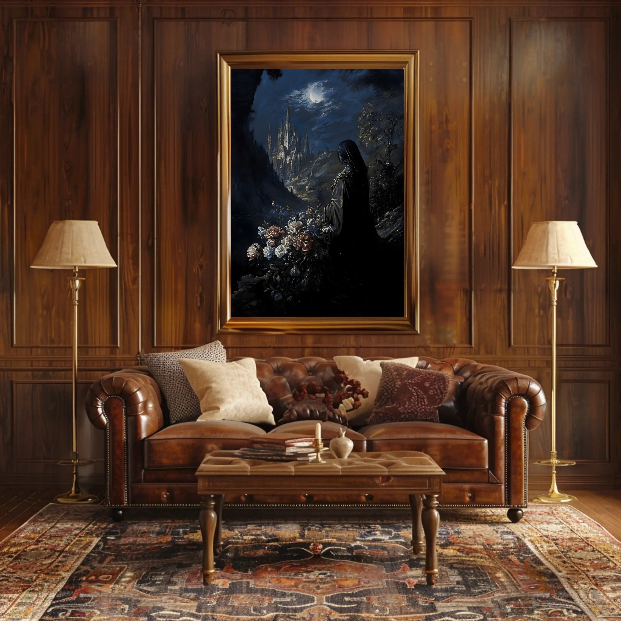 Moonlit Gothic Castle Fantasy or Mythology Poster PosterGoat