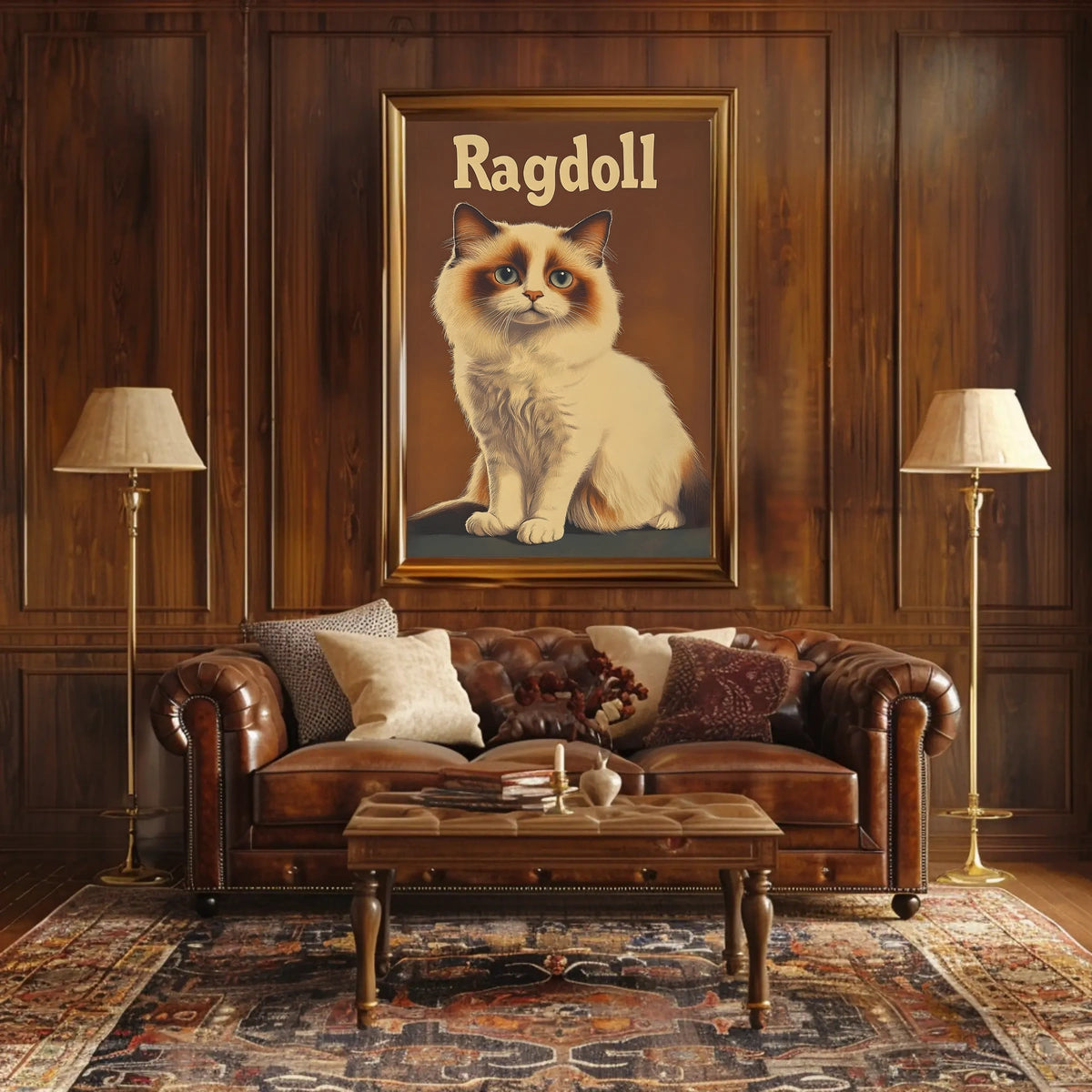 Ragdoll Cat Realistic Portrait Photography Artwork Poster