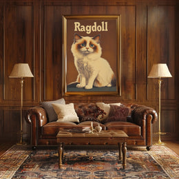 Ragdoll Cat Realistic Portrait Photography Artwork Poster