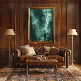 Surreal Ghostly Face in Atmospheric Mystery Poster PosterGoat