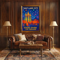 Stars Over the Square Salt Lake City Poster