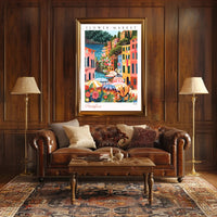 Portofino Flower Market Poster PosterGoat