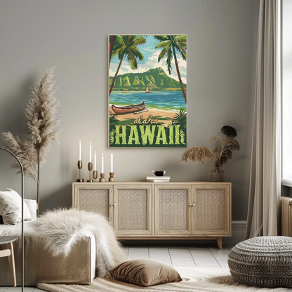 Vintage Poster Aloha Hawaii Beach