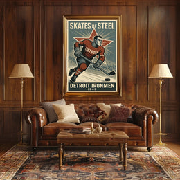 Skates of Steel Detroit Ironmen 1949 Poster