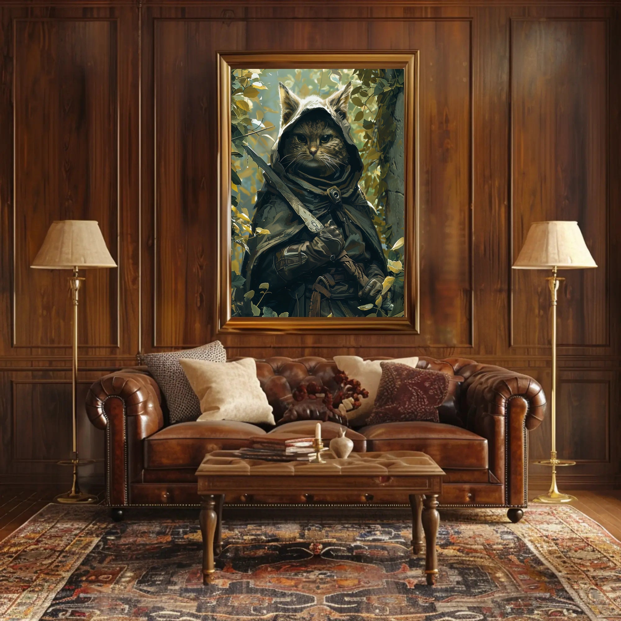 The Enigmatic Feline Adventurer Poster PosterGoat