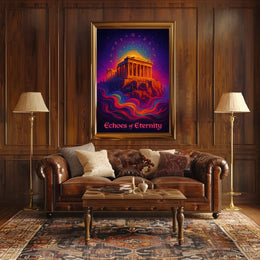 Echoes of Eternity: Surreal Greek Temple Poster