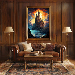 Enchanted Castle At Sunset Poster