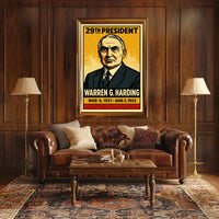 Warren G. Harding 29th President of the United States Inked Comic Style Poster