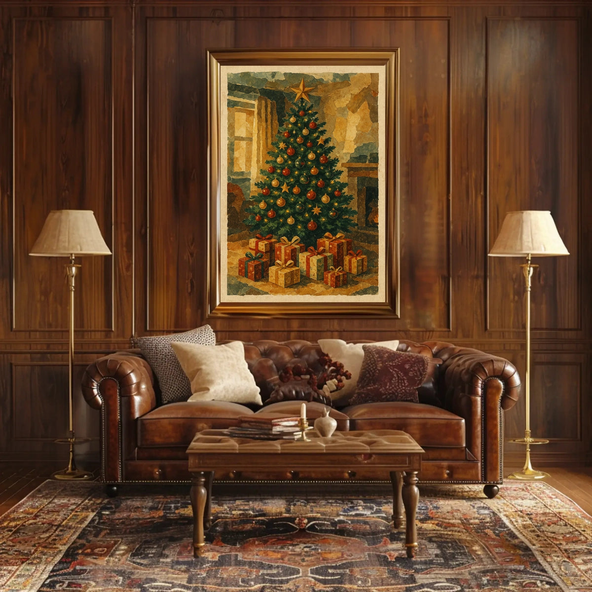 Classic Christmas Scene Poster