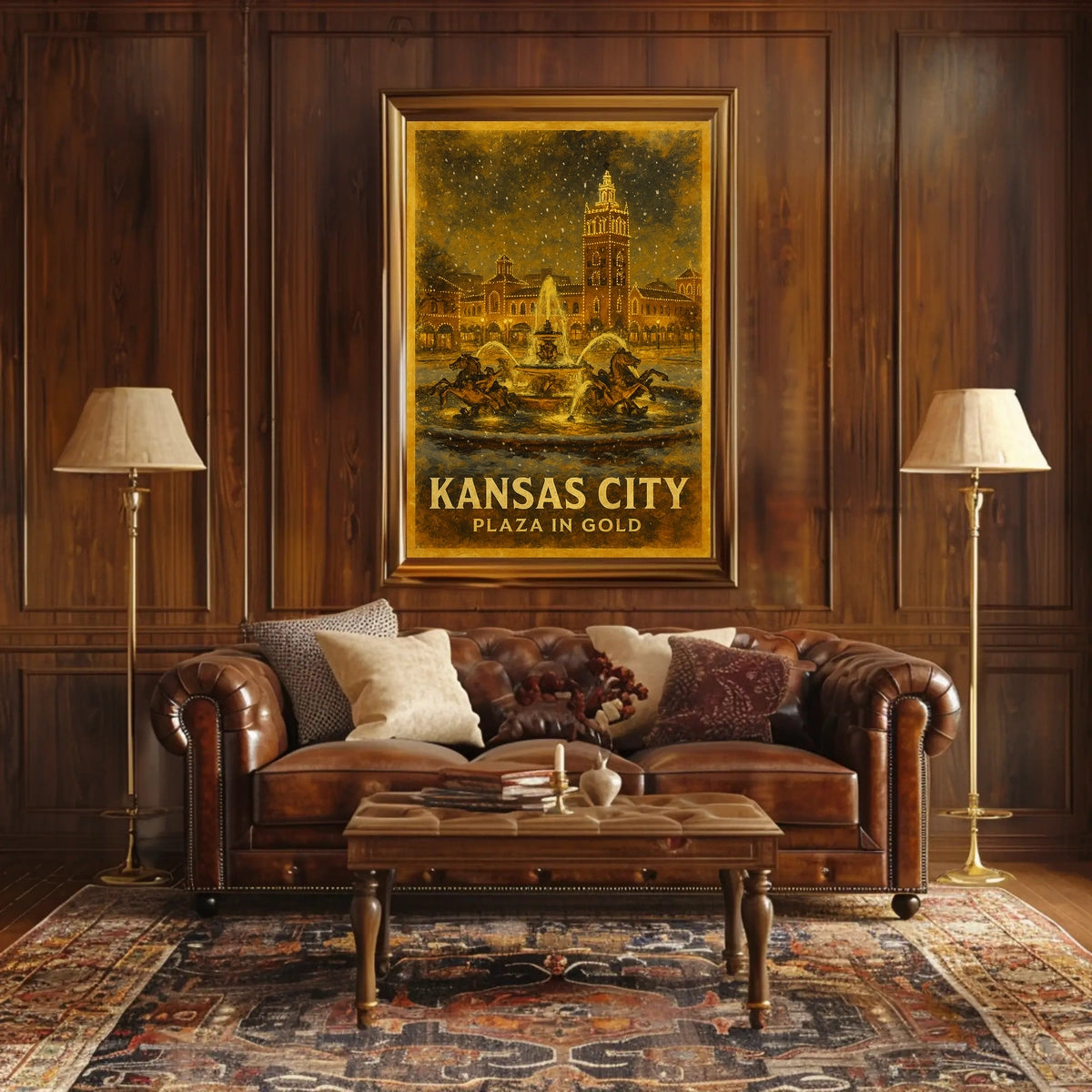 Kansas City Plaza in Gold Poster