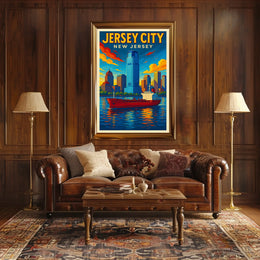 Jersey City Skyline Poster