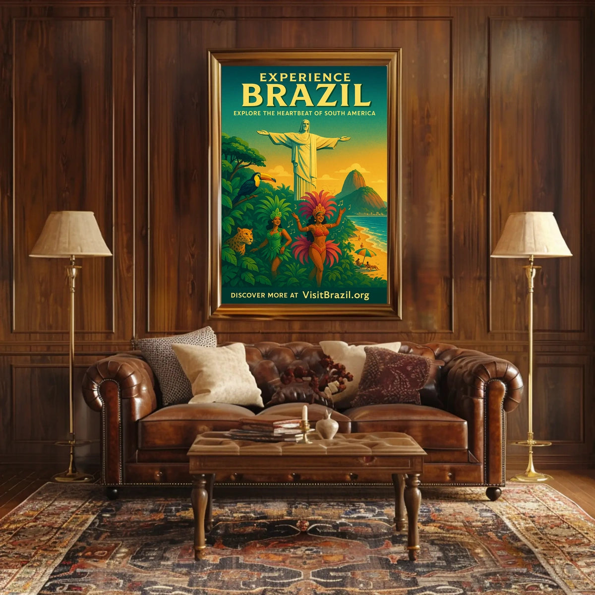 Brazil Culture and Nature Vibrant Dancers Wildlife Poster