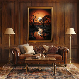 Serene Sunset Over Reflective Lake National Park Poster