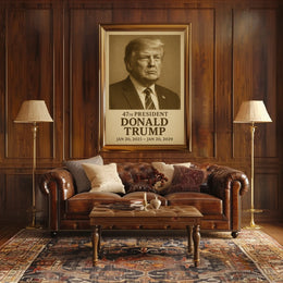 Donald Trump Collector Timeless Visionary Sepia Poster