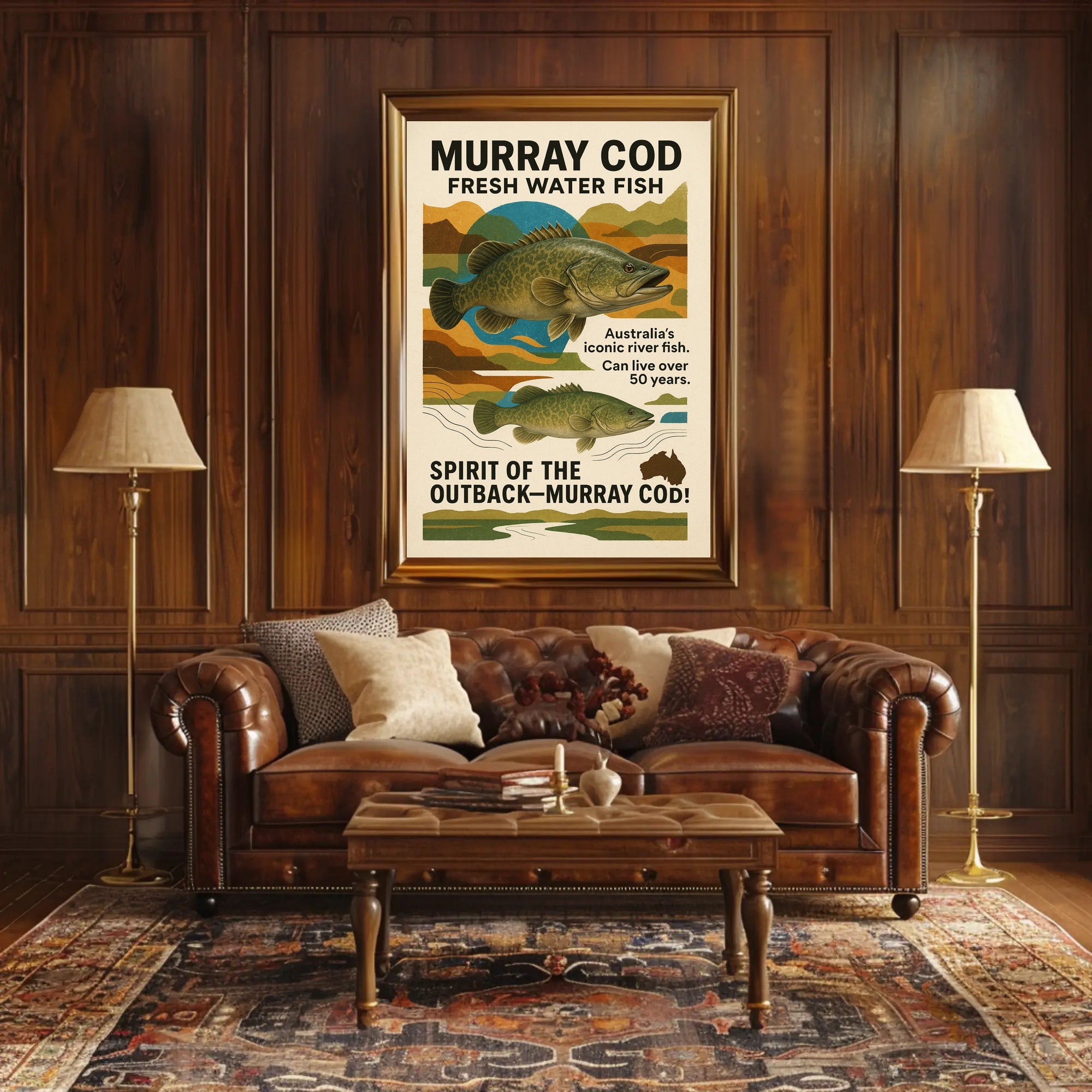 Murray Cod Heritage: Iconic Australian Fish Cultural Poster