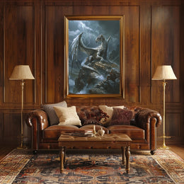 Majestic Silver Dragon Fantasy Mythology Poster PosterGoat