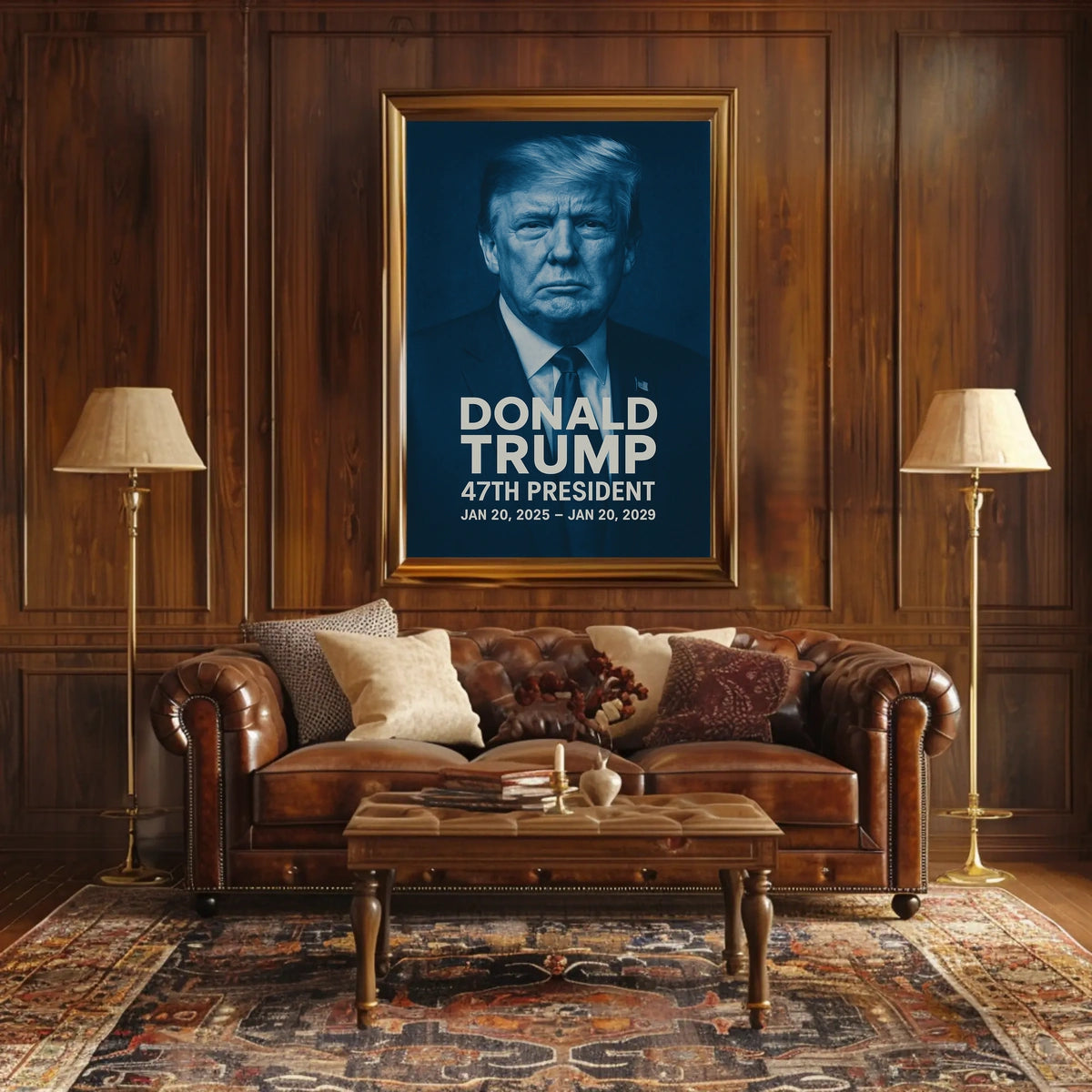 Trump Resolute Blue Patriotic Minimalist Poster