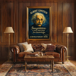 Albert Einstein Inspirational Imagination Quote Poster Art