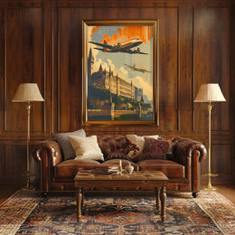 Vintage Victorian Era Architectural Landscape Poster