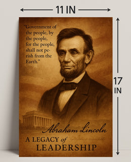 Portrait of Historical Figure with Iconic Landmark: Presidential Poster
